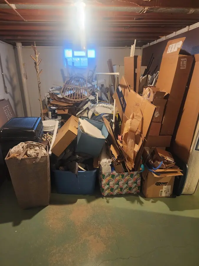 Roll-off dumpster container at job site for 4 Yard Dumpster Rental in Swoyersville